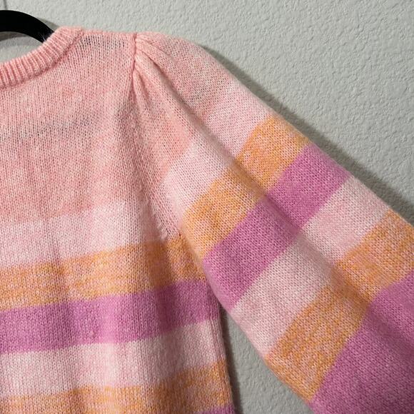 Lilly Pulitzer Ritza Striped Sweater In Lilac Wool Blend Barbiecore Coquette XS - Picture 9 of 13